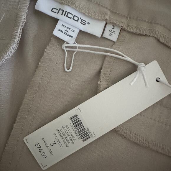 CHICOS | Womens So Slimming Brigitte Slim Leg Crop Pants NEW Size 16 Stretchy - Picture 7 of 12